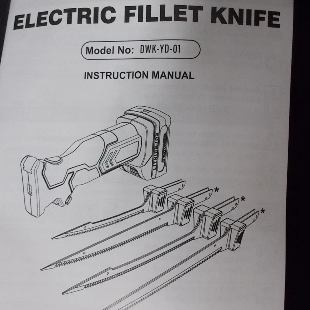Kaitnax Cordless Electric Fillet Knife Set 12V Lithium-Ion 2 Batteries DWK-YD-01